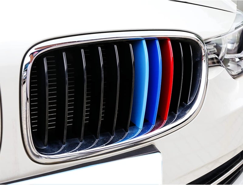 Goodream Tricolored Grille Insert Trims Compatible With BMW 2013-2018 F30 3 Series 320i 328d 328i 335i 340i w/Standard Kidney Grill (11 Beams), NOT 8-Beam Black Grille - Image 5